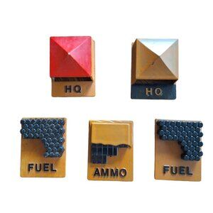 Tank Game Replacement Pieces Parts Ammo‎ Fuel HQ Headquarters 1975 War Strategy